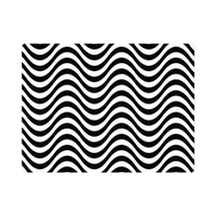 Black White Wave Pattern Wavy Water Seamless Premium Plush Fleece Blanket (mini) by Posterlux