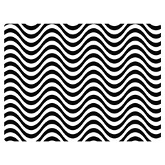 Black White Wave Pattern Wavy Water Seamless Two Sides Premium Plush Fleece Blanket (baby Size) by Posterlux