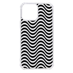 Black White Wave Pattern Wavy Water Seamless Iphone 13 Pro Max Tpu Uv Print Case by Posterlux