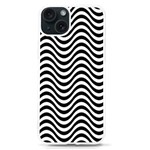 Black White Wave Pattern Wavy Water Seamless iPhone 15 TPU UV Print Case Front