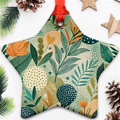 Leaves Pattern Flora Nature Ornament (star)