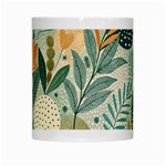 Leaves Pattern Flora Nature White Mug Center