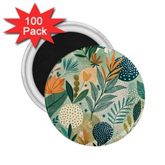 Leaves Pattern Flora Nature 2 25  Magnets (100 Pack)  by Posterlux