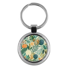 Leaves Pattern Flora Nature Key Chain (round) by Posterlux