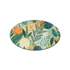 Leaves Pattern Flora Nature Sticker (oval)