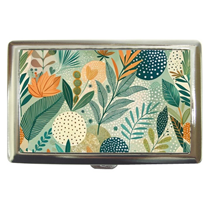 Leaves Pattern Flora Nature Cigarette Money Case