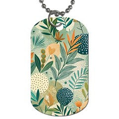 Leaves Pattern Flora Nature Dog Tag (two Sides) by Posterlux