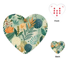 Leaves Pattern Flora Nature Playing Cards Single Design (heart)