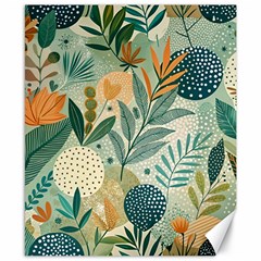 Leaves Pattern Flora Nature Canvas 8  X 10 