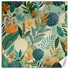 Leaves Pattern Flora Nature Canvas 16  X 16 