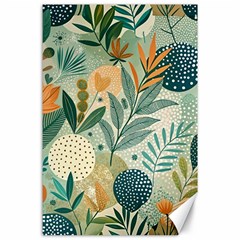 Leaves Pattern Flora Nature Canvas 24  X 36 