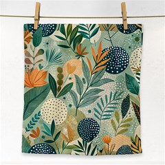 Leaves Pattern Flora Nature Face Towel by Posterlux