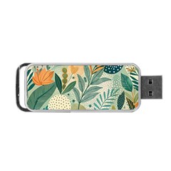 Leaves Pattern Flora Nature Portable Usb Flash (one Side) by Posterlux