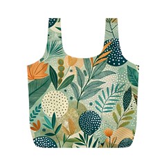 Leaves Pattern Flora Nature Full Print Recycle Bag (m)