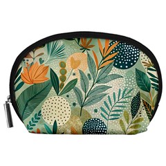 Leaves Pattern Flora Nature Accessory Pouch (large) by Posterlux