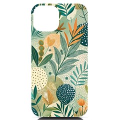 Leaves Pattern Flora Nature Iphone 14 Black Uv Print Case by Posterlux