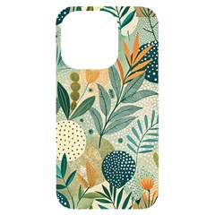 Leaves Pattern Flora Nature Iphone 14 Pro Black Uv Print Case by Posterlux