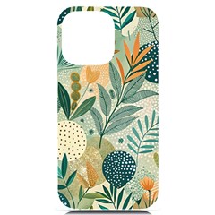 Leaves Pattern Flora Nature Iphone 14 Pro Max Black Uv Print Case by Posterlux