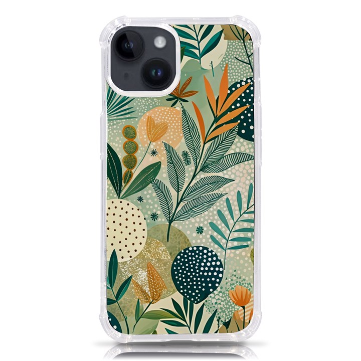 Leaves Pattern Flora Nature iPhone 14 TPU UV Print Case