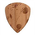 Leaves Pattern Flora Nature Guitar Shape Wood Guitar Pick Holder Case And Picks Set Pick