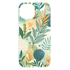 Leaves Pattern Flora Nature Iphone 15 Plus Black Uv Print Pc Hardshell Case by Posterlux