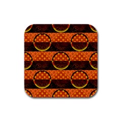 Art Pattern Design Wallpaper Rubber Square Coaster (4 Pack)