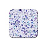 Christmas Stars Background Rubber Coaster (Square) Front