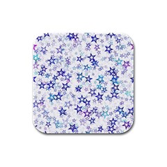 Christmas Stars Background Rubber Square Coaster (4 Pack) by Posterlux