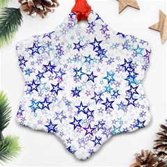 Christmas Stars Background Snowflake Ornament (two Sides)