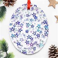 Christmas Stars Background Ornament (oval Filigree)