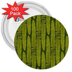 Fern Texture Nature Leaves 3  Buttons (100 Pack) 