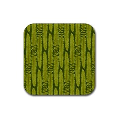 Fern Texture Nature Leaves Rubber Coaster (square)