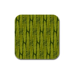 Fern Texture Nature Leaves Rubber Square Coaster (4 Pack)