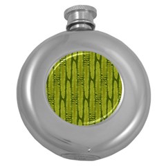 Fern Texture Nature Leaves Round Hip Flask (5 Oz)