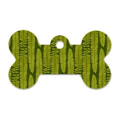 Fern Texture Nature Leaves Dog Tag Bone (two Sides)