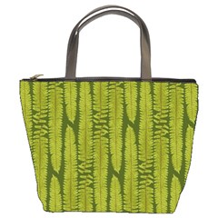 Fern Texture Nature Leaves Bucket Bag by Posterlux