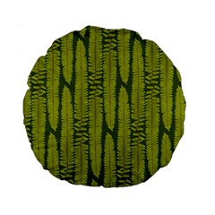 Fern Texture Nature Leaves Standard 15  Premium Round Cushions by Posterlux