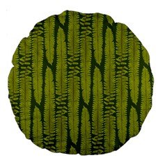 Fern Texture Nature Leaves Large 18  Premium Round Cushions by Posterlux