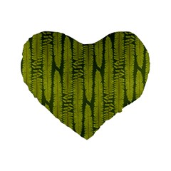 Fern Texture Nature Leaves Standard 16  Premium Heart Shape Cushions