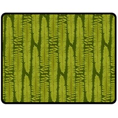 Fern Texture Nature Leaves Two Sides Fleece Blanket (medium) by Posterlux