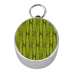 Fern Texture Nature Leaves Mini Silver Compasses by Posterlux