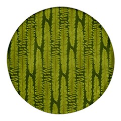 Fern Texture Nature Leaves Round Glass Fridge Magnet (4 Pack)