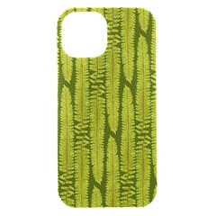 Fern Texture Nature Leaves Iphone 15 Black Uv Print Pc Hardshell Case