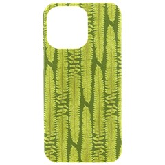 Fern Texture Nature Leaves Iphone 15 Pro Max Black Uv Print Pc Hardshell Case by Posterlux