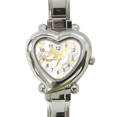 Marble Pattern Heart Italian Charm Watch by Posterlux