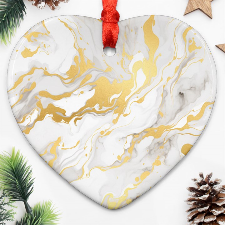 Marble Pattern Heart Ornament (Two Sides)