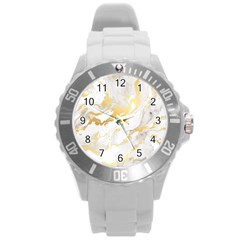 Marble Pattern Round Plastic Sport Watch (l) by Posterlux