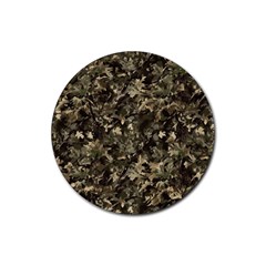 Camouflage Army Survival Uniform Rubber Coaster (round)