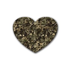 Camouflage Army Survival Uniform Rubber Coaster (heart)