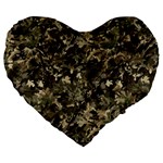 Camouflage Army Survival Uniform Large 19  Premium Flano Heart Shape Cushions Front